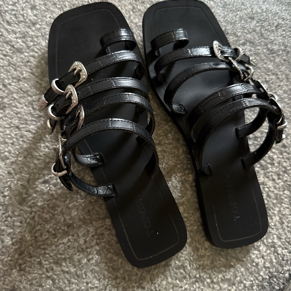 Torrid Black Gladiator Slide Sandals